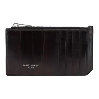 SAINT LAURENT Leather Wallet Men's Chestnut