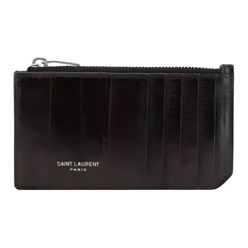 SAINT LAURENT Leather Wallet Men's Chestnut