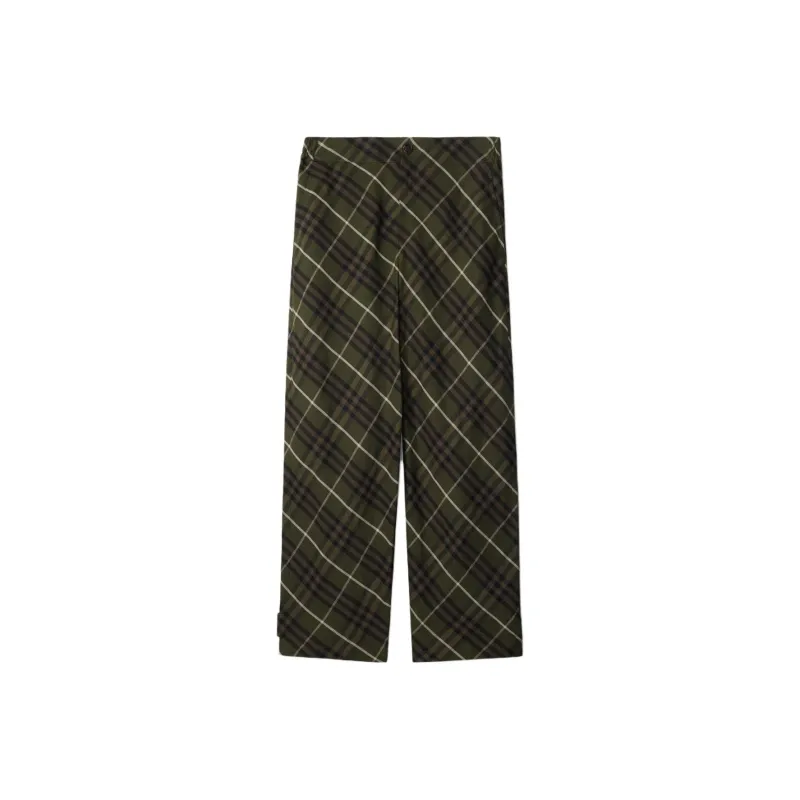 Burberry Check pattern Linen Tailored Trousers-0