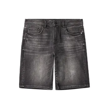 Cabbeen Denim Shorts New Arrival Black Gray Trendy Knee Length Pants Men's 1 Pack Coal Black
