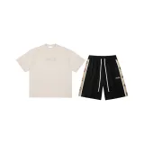 Clothing Set (Beige Short-Sleeved Shirt+Black Pants)