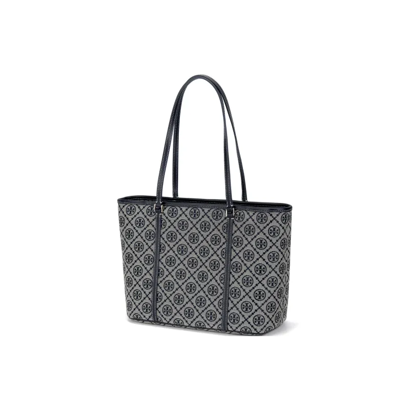 TORY BURCH T Monogram Small Zip Tote Navy-1