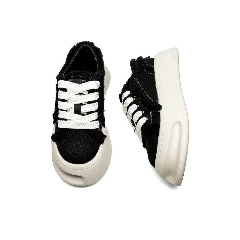 Hip Speed Low Top Canvas Shoes Unisex Black-3