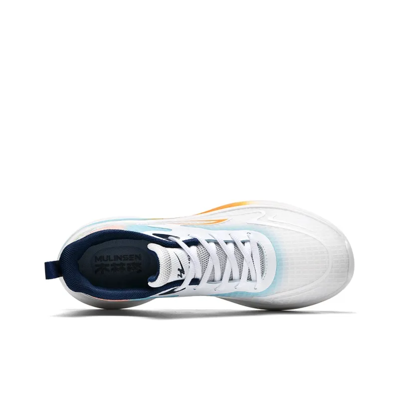 Binary Cushioning, Lightweight, Breathable, Slip Resistant Low Top Running Shoes Men's White Moon Orange-3