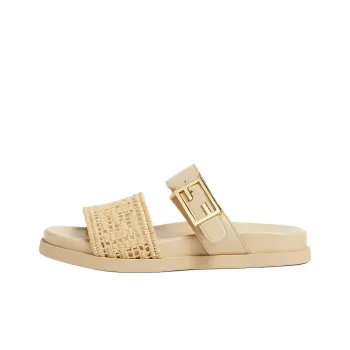FENDI Feel Slip Resistant Slide Slippers Women's Beige
