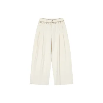 MostwantedLab Casual Pants Unisex Ecru With Spots