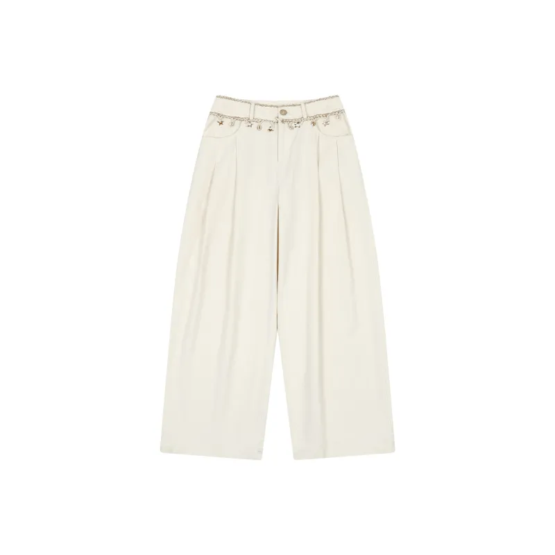 MostwantedLab Casual Pants Unisex Ecru With Speckles-0