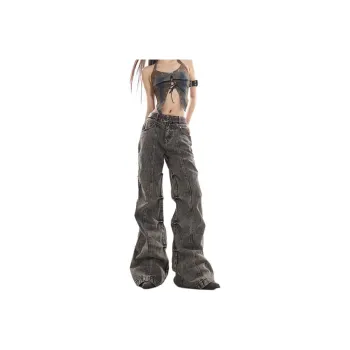 NVRFRGT Jeans Unisex Black Gray Color