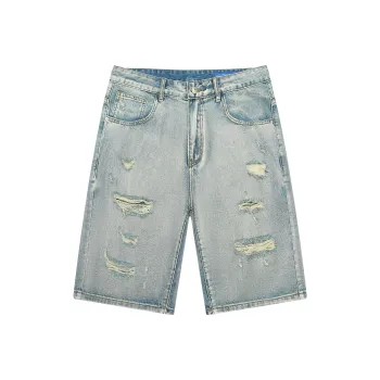 MAISON VINSON Denim Shorts Unisex Light Blue