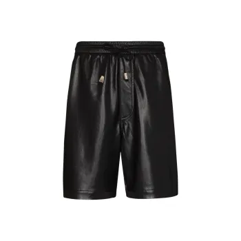 NANUSHKA Drawstring Vegan Leather Bermuda Shorts