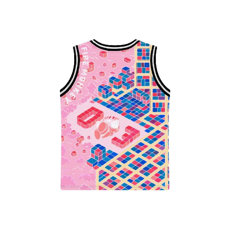 FireMonkey Basketball Jersey Unisex Light Pink-1