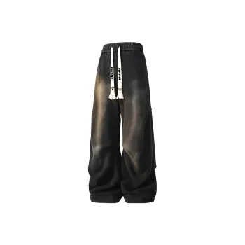 Kung Fu Panda Knitted Sports Pants Unisex Washed Black