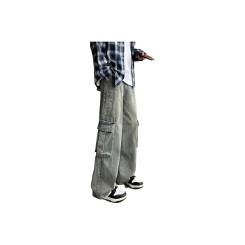 QOTRIOCK Jeans Men Blue