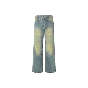 GBXM Jeans Unisex Washed Yellow Mud