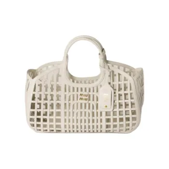 MIU MIU Cow Leather Handbag Unisex White