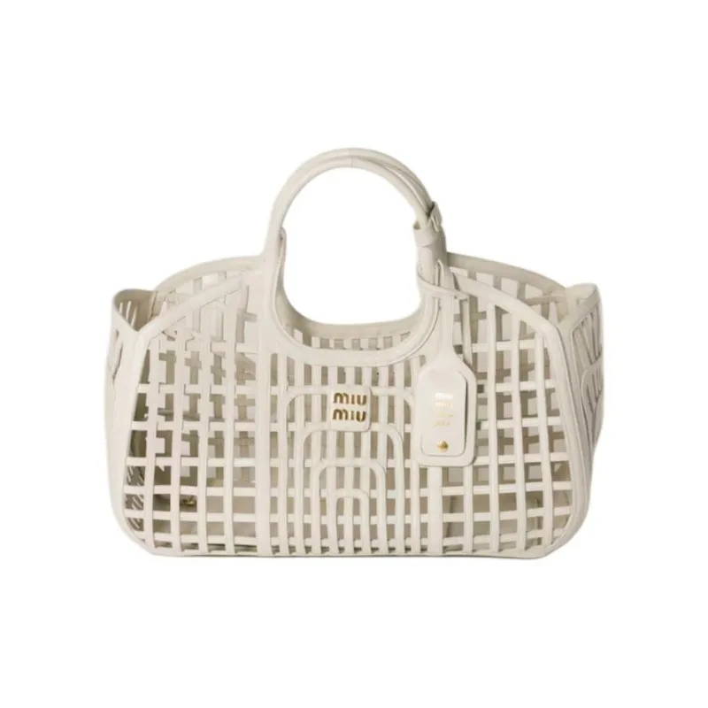 MIU MIU Cow Leather Handbag Unisex White-0