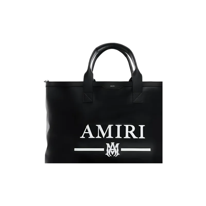 AMIRI SS23 Calfskin Tote Bag Shopping Bag Totes Handbags Unisex Black-4