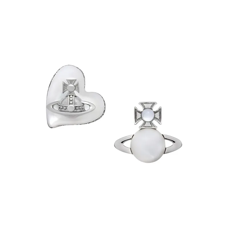 Vivienne Westwood Metal, Glass, Pearl Stud Earrings Women's Silver-0