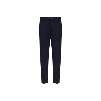 EMPORIO ARMANI Pleated Technical Seersucker Fabric Trousers