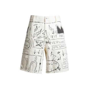 SEASON HIGH x BSQ Denim Shorts Men's Cloud White Color