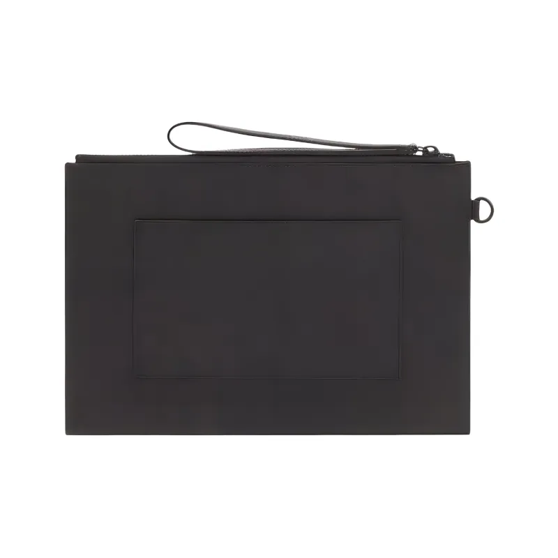 KENZO Cow Leather Clutch Tubas Unisex Black-3