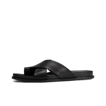 Voguhomme Rubber Sole Slip Resistant Slide Slippers Men's Black