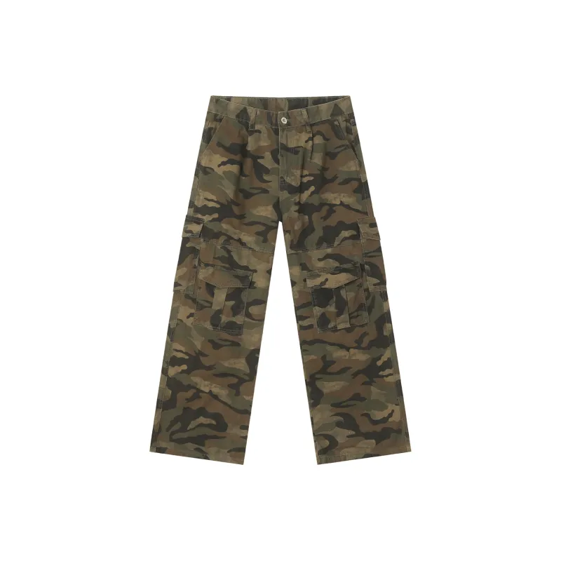 BIPOLAR Cargo Pants Unisex Green Camouflage-0
