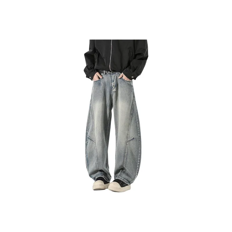 Menglaini Jeans Unisex Distressed Gray-4