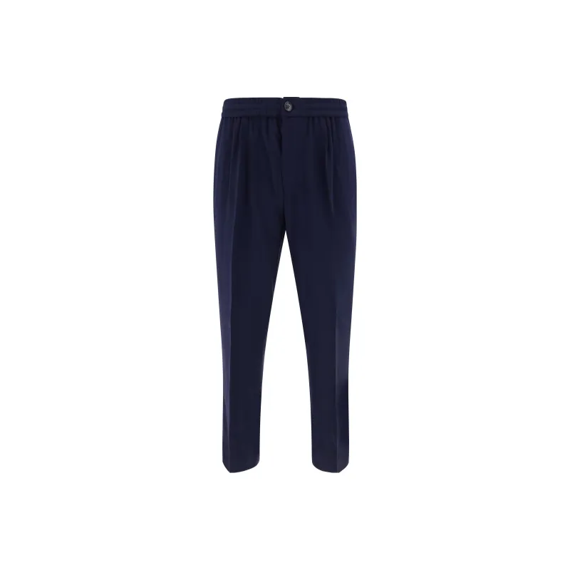 Ami Paris Pleated Elasticated Waistband Trousers-0