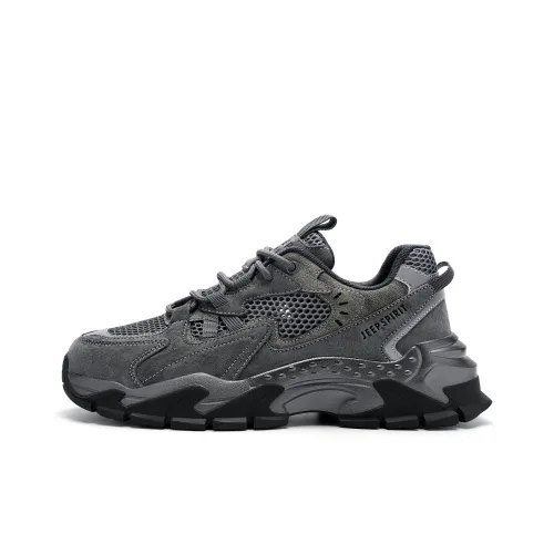JEEP SPIRIT Slip Resistant, Abrasion Resistant, Breathable, Height Increasing Chunky Sneakers Men's Ancient City Gray