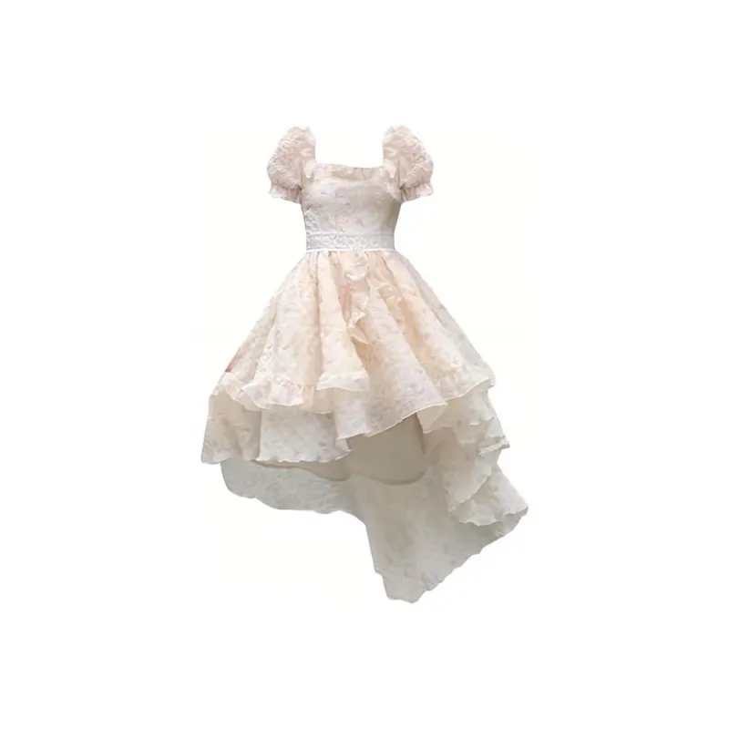 KUNZHUDAXIANG Short Sleeved Dress Women's Soft Apricot Collection-11