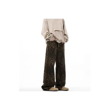SOCKKEY Jeans Unisex Leopard Print