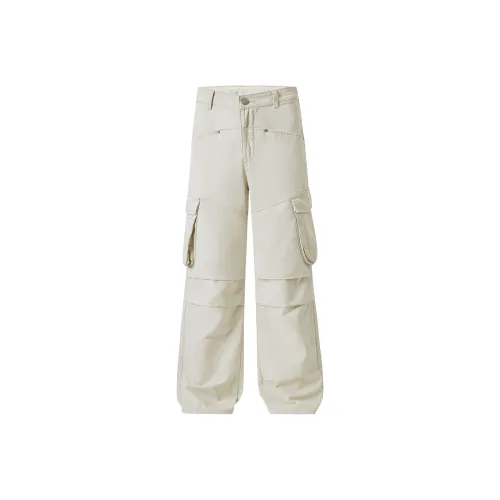 ZWWWZ Cargo Pants Unisex Apricot White