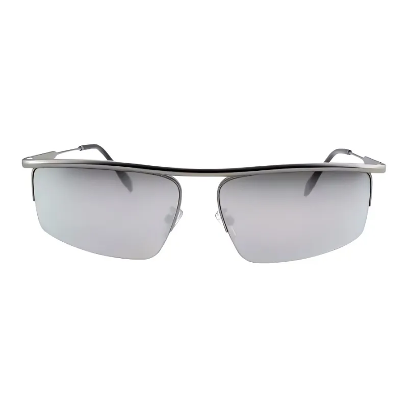 FENDI Metal Rectangular Sunglasses Men's Silver-1