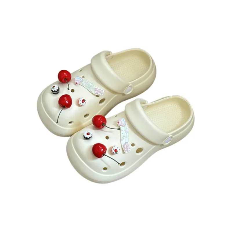 Xiang Ning Pai Sweet Style Cherry Design Closed Toe Cute Squashy And Bouncy Feeling Refreshing Platform Home Slippers-0