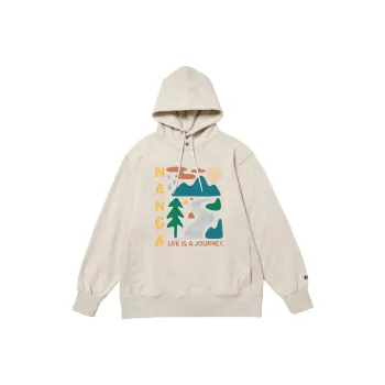 NANGA Ferre Yarn LIFE IS A JOURNEY NATURE ELEMENTS SWEAT HOODIE Sweatshirt Unisex Oat
