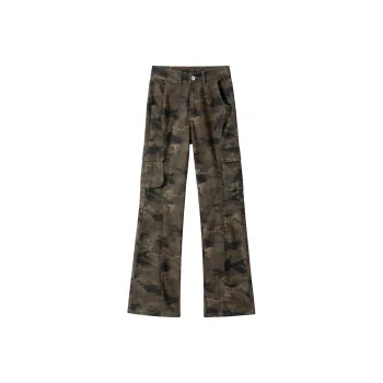 BLANC & ECLARE Loose Fit Stretch Cargo Pants Unisex Camouflage