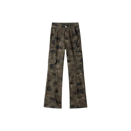 BLANC & ECLARE Loose Fit Stretch Cargo Pants Unisex Camouflage