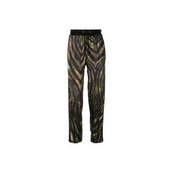 Roberto Cavalli Printed Silk Track Pants