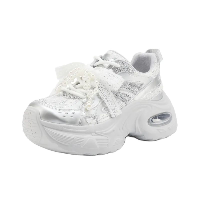 FIVE PLUS Cushioning, Slip Resistant, And Abrasion Resistant Low Top Chunky Sneakers Women's-7