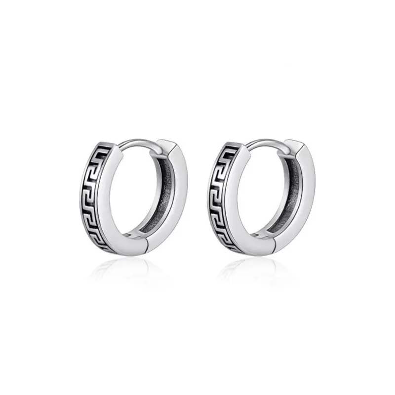 VEZA S925 Silver Earrings Men's-1