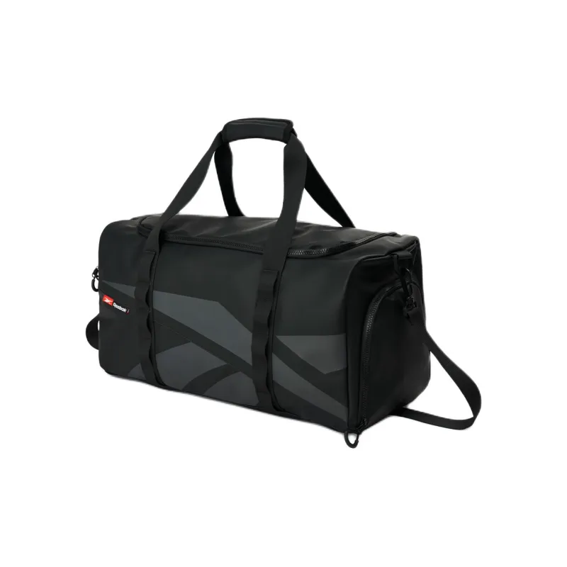 Reebok Artificial Leather Handbag, Crossbody Bag, Travel Bag, Gym Bag Medium Size Unisex White/black/grey green-5