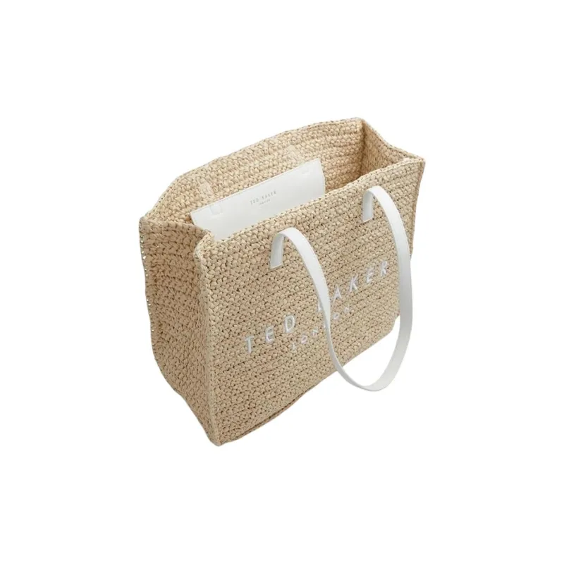 Ted Baker Raffia Tote Bag, Shopping Bag, Shoulder Bag Women's Beige-2