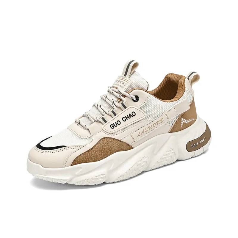 ATONGMU Cushioning, Slip Resistant, Abrasion Resistant, Height Increasing Low Top Chunky Sneakers Men's-2