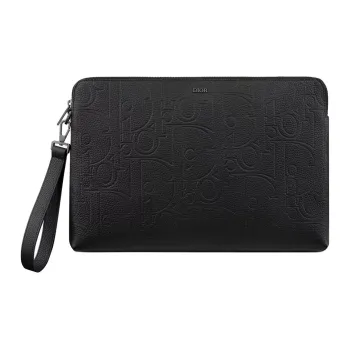 DIOR Calfskin Clutch Men's Black