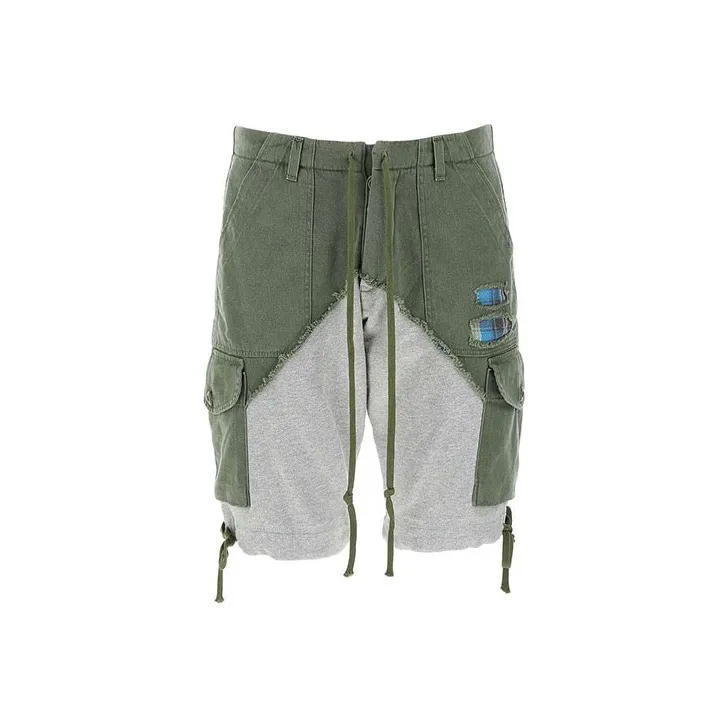 GREG LAUREN Casual Shorts Men Gray Green-0