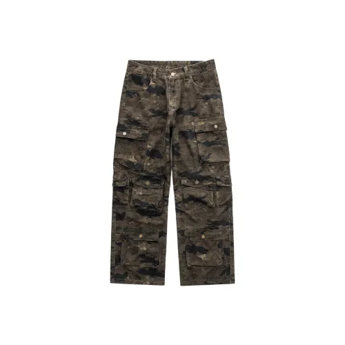 【dme】 Cargo Pants Unisex Camouflage Army Green