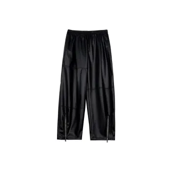 CANOTWAIT_ Leather Pants Unisex Black