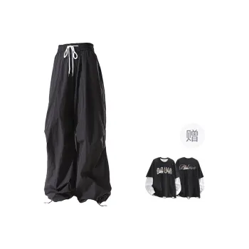 BRUMAIRE Cargo Pants Unisex Black Pants Comes With Two Piece Set T Shirt