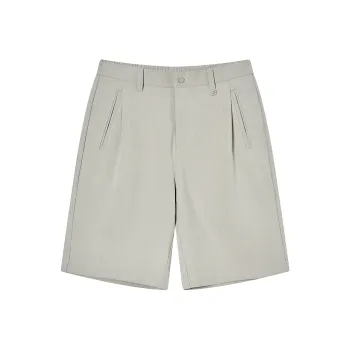 A.B.X Draped Wide Pleated Semi Elastic Waistband Comfortable Mid Length Pants Men's